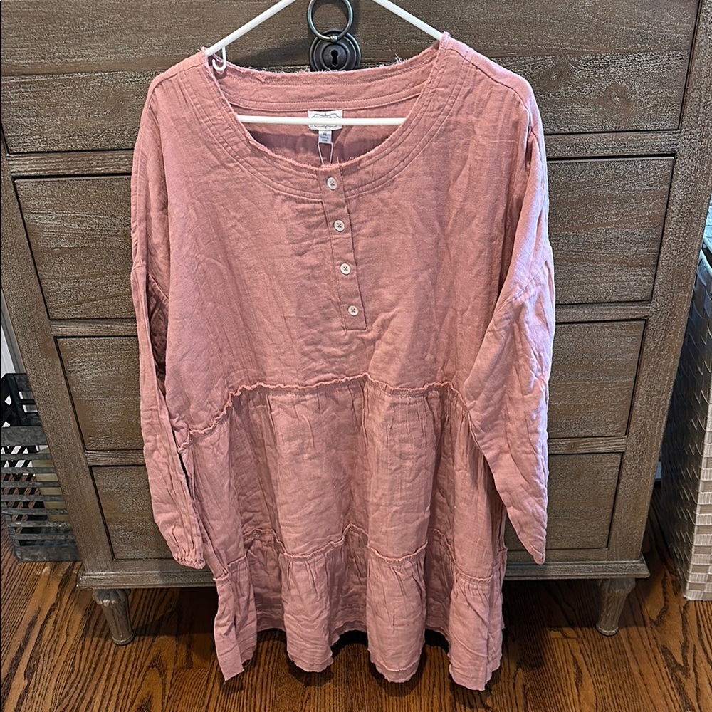 Women's Pink Button-Down Top
